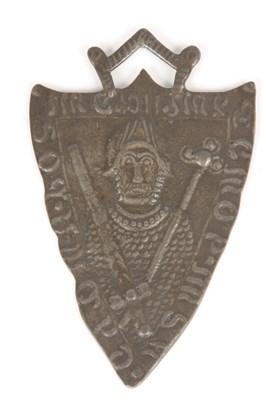 Lot 24 - A RARE EARLY PERIOD SOLID SILVER PATINATED BADGE