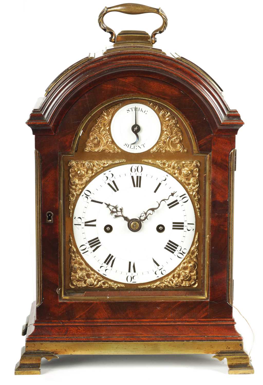 Lot 47 - JOHN MASON, LONDON. A RARE GEORGE III TRIPLE PAD TOP BRACKET CLOCK OF SMALL PROPORTIONS