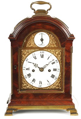 Lot 47 - JOHN MASON, LONDON. A RARE GEORGE III TRIPLE PAD TOP BRACKET CLOCK OF SMALL PROPORTIONS