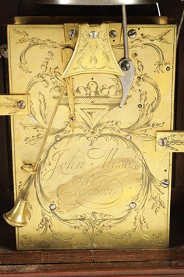 Lot 47 - JOHN MASON, LONDON. A RARE GEORGE III TRIPLE PAD TOP BRACKET CLOCK OF SMALL PROPORTIONS