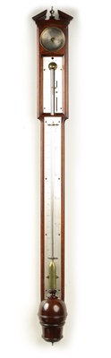 Lot 43 - DOLLOND LONDON. AN IMPOSING GEORGE III MAHOGANY STICK BAROMETER/ THERMOMETER