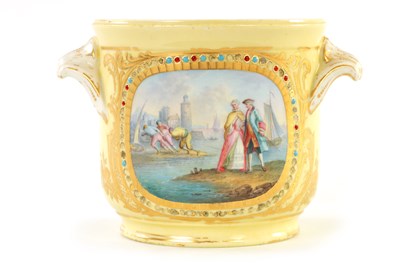 Lot 36 - A 19TH CENTURY SEVRES TWO HANDLED CACHE POT