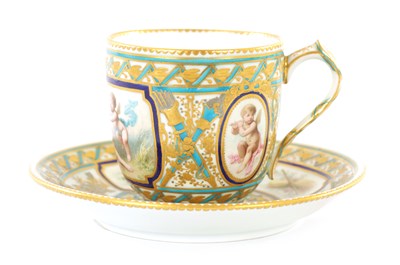 Lot 34 - A FINE 19TH CENTURY SEVRES CABINET CUP AND SAUCER