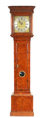 Lot 618 - WILLIAM HARRIS, TUNBRIDGE. A MID 18TH CENTURY BURR ELM LONGCASE CLOCK
