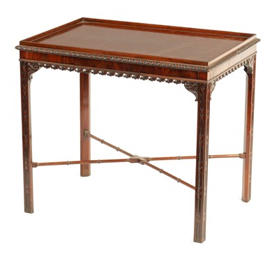 Lot 782 - A GEORGE III MAHOGANY SILVER TABLE