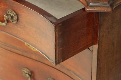 Lot 777 - A GEORGE III MAHOGANY SERPENTINE CHEST