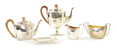 Lot 237 - A GOOD GEORGE III FIVE PIECE SILVER TEA SERVICE