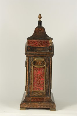 Lot 40 - JOHN ELLICOTT, LONDON. A FINE GEORGE II GREEN LACQUER CHINOISERIE BRACKET CLOCK