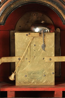 Lot 40 - JOHN ELLICOTT, LONDON. A FINE GEORGE II GREEN LACQUER CHINOISERIE BRACKET CLOCK