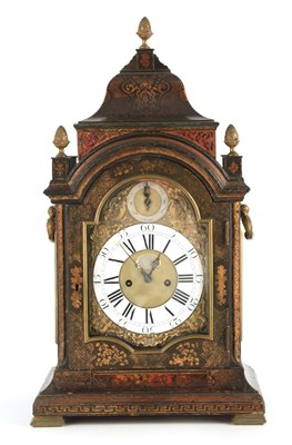 Lot 40 - JOHN ELLICOTT, LONDON. A FINE GEORGE II GREEN LACQUER CHINOISERIE BRACKET CLOCK
