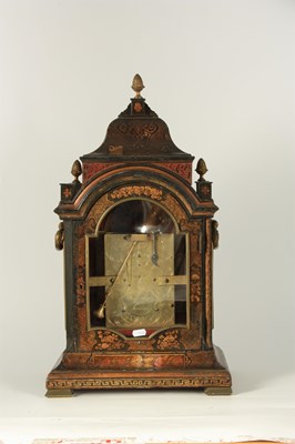 Lot 40 - JOHN ELLICOTT, LONDON. A FINE GEORGE II GREEN LACQUER CHINOISERIE BRACKET CLOCK