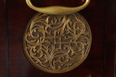 Lot 88 - EARDLEY NORTON, LONDON.  AN IMPOSING GEORGE III MAHOGANY AND BRASS MOUNTED THREE TRAIN BRACKET CLOCK OF UNUSUALLY  LARGE SIZE        LARGE