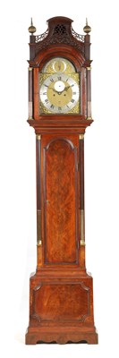 Lot 74 - EARDLEY NORTON, ST JOHN’S STREET, LONDON. A GEORGE III FIGURED MAHOGANY LONGCASE CLOCK