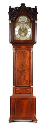 Lot 803 - WILLIAM PLATT, CHESTER. A FINE AND RARE GEORGE III ASTRONOMICAL SOLAR TIME QUARTER CHIMING LONGCASE CLOCK