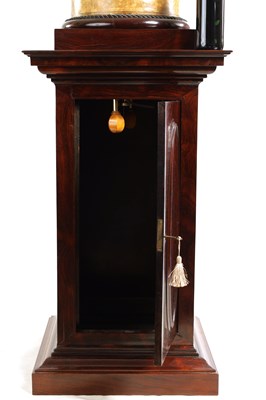 Lot 29 - VERISSIMO ALVES PEREIRA, PORTUGAL.  A RARE MID 19TH CENTURY WORLD TIME ANTIQUE ROSEWOOD PEDESTAL LIBRARY CLOCK