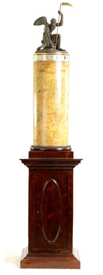 Lot 29 - VERISSIMO ALVES PEREIRA, PORTUGAL.  A RARE MID 19TH CENTURY WORLD TIME ANTIQUE ROSEWOOD PEDESTAL LIBRARY CLOCK
