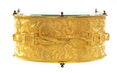 Lot 38 - JAMES MURRAY, 30 CORNHILL, LONDON.  A FINE MID 19TH CENTURY ENGLISH 'HUMPBACK' GILT BRASS FUSEE CARRIAGE CLOCK