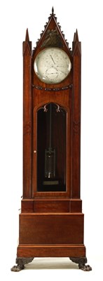 Lot 65 - ATT. JAMES CONDLIFF  A SUPERB FIDDLE BACK AND FIGURED MAHOGANY GOTHIC REGULATOR LONGCASE CLOCK IN THE MANNER OF THOMAS HOPE