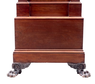 Lot 65 - ATT. JAMES CONDLIFF  A SUPERB FIDDLE BACK AND FIGURED MAHOGANY GOTHIC REGULATOR LONGCASE CLOCK IN THE MANNER OF THOMAS HOPE