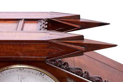 Lot 65 - ATT. JAMES CONDLIFF  A SUPERB FIDDLE BACK AND FIGURED MAHOGANY GOTHIC REGULATOR LONGCASE CLOCK IN THE MANNER OF THOMAS HOPE