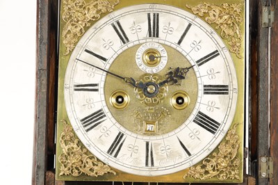 Lot 76 - ROBERT BROWNE CHELMSFORD. A WILLIAM & MARY WALNUT & MARQUETRY PANELLED LONGCASE CLOCK