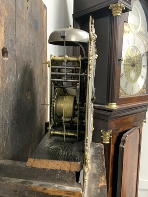 Lot 76 - ROBERT BROWNE CHELMSFORD. A WILLIAM & MARY WALNUT & MARQUETRY PANELLED LONGCASE CLOCK