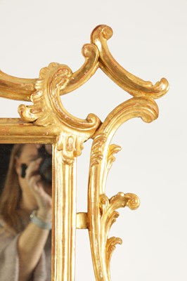 Lot 780 - A GOOD PAIR OF GEORGE III CHIPPENDALE DESIGN CARVED GILT GESSO  HANGING MIRRORS