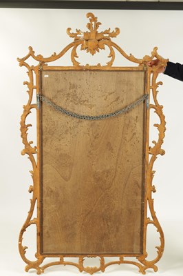 Lot 780 - A GOOD PAIR OF GEORGE III CHIPPENDALE DESIGN CARVED GILT GESSO  HANGING MIRRORS