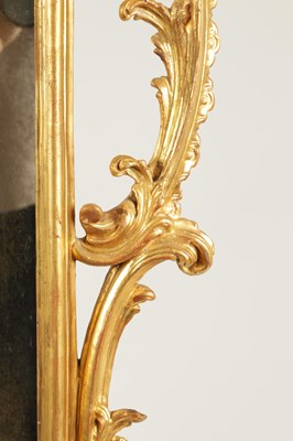 Lot 780 - A GOOD PAIR OF GEORGE III CHIPPENDALE DESIGN CARVED GILT GESSO  HANGING MIRRORS