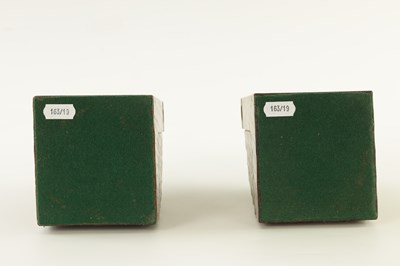 Lot 657 - AN UNUSUAL PAIR OF ROBERT ‘MOUSEMAN’ THOMPSON TRIPLE MICE ADZED OAK BOOK ENDS