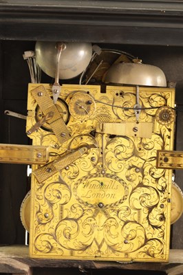 Lot 597 - WINDMILLS, LONDON. A GEORGE I EBONISED MUSICAL BRACKET CLOCK WITH PULL QUARTER REPEAT