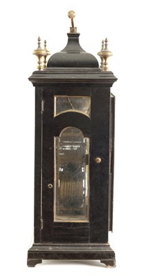 Lot 597 - WINDMILLS, LONDON. A GEORGE I EBONISED MUSICAL BRACKET CLOCK WITH PULL QUARTER REPEAT
