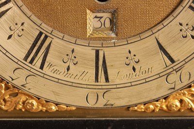 Lot 597 - WINDMILLS, LONDON. A GEORGE I EBONISED MUSICAL BRACKET CLOCK WITH PULL QUARTER REPEAT