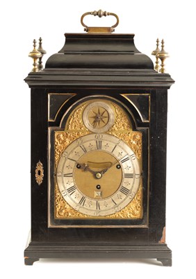 Lot 597 - WINDMILLS, LONDON. A GEORGE I EBONISED MUSICAL BRACKET CLOCK WITH PULL QUARTER REPEAT