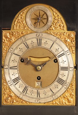 Lot 597 - WINDMILLS, LONDON. A GEORGE I EBONISED MUSICAL BRACKET CLOCK WITH PULL QUARTER REPEAT
