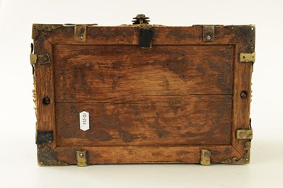 Lot 654 - A SMALL LATE 17TH/EARLY 18TH CENTURY CONTINENTAL SHAGREEN COVERED COFFRE FORTE