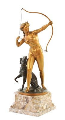 Lot 420 - PROFESSOR OTTO POERTZEL (1876-1963) A STYLISH ART DECO FIGURAL BRONZE SCULPTURE