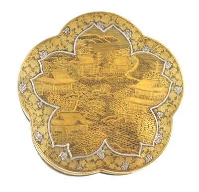 Lot 143 - A FINE JAPANESE MEIJI PERIOD GOLD INLAID IRON LIDDED BOX BY OKUNO OF KYOTO