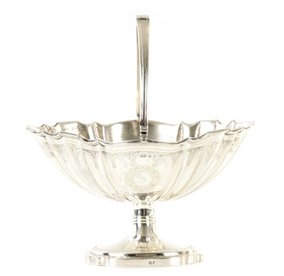 Lot 229 - A LATE 19TH CENTURY SILVER SHELL SHAPED ADAM STYLE SUGAR BASKET