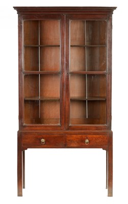 Lot 778 - A MID 18TH CENTURY MAHOGANY CABINET ON STAND