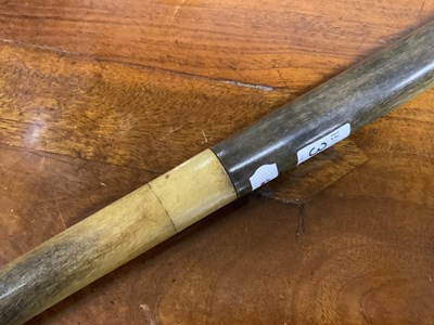 Lot 307 - A LARGE LATE 19TH CENTURY SILVER MOUNTED RHINOCEROS HORN WALKING STICK