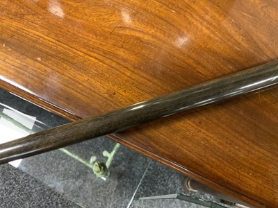 Lot 307 - A LARGE LATE 19TH CENTURY SILVER MOUNTED RHINOCEROS HORN WALKING STICK