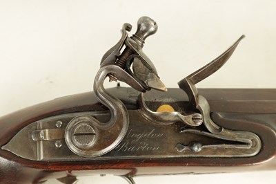 Lot 286 - WOGDON & BARTON, LONDON. A FINE CASED PAIR OF EARLY 19TH CENTURY FLINTLOCK DUELLING PISTOLS