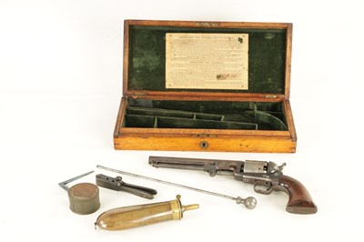 Lot 285 - A CASED COLT MODEL 1851 LONDON NAVY PERCUSSION REVOLVER.