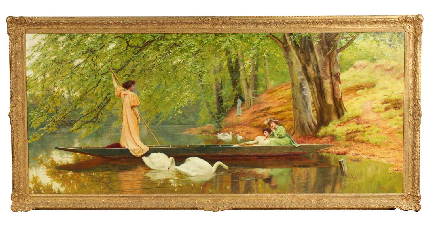 Lot 433 - LEONARD CHARLES NIGHTINGALE (fl. 1880-1904) A LARGE AND IMPRESSIVE LATE 19TH CENTURY PRE-RAPHAELITE OIL ON CANVAS