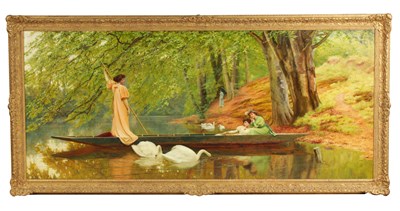 Lot 433 - LEONARD CHARLES NIGHTINGALE (fl. 1880-1904) A LARGE AND IMPRESSIVE LATE 19TH CENTURY PRE-RAPHAELITE OIL ON CANVAS