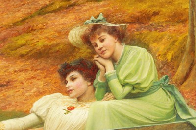 Lot 433 - LEONARD CHARLES NIGHTINGALE (fl. 1880-1904) A LARGE AND IMPRESSIVE LATE 19TH CENTURY PRE-RAPHAELITE OIL ON CANVAS