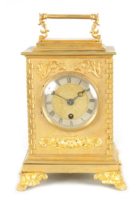 Lot 512 - JOSIAH SMITH, YORK STREET, CITY ROAD, LONDON.A.D. 1850. A MID 19TH CENTURY ENGLISH CARRIAGE STYLE FUSEE MANTEL CLOCK