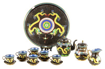 Lot 135 - A 19TH CENTURY CHINESE CLOISONNEWARE 16 PIECE TEA SERVICE