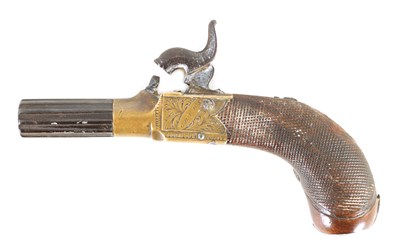 Lot 275 - GREEN, LONDON. A GEORGE III PERCUSSION POCKET PISTOL
